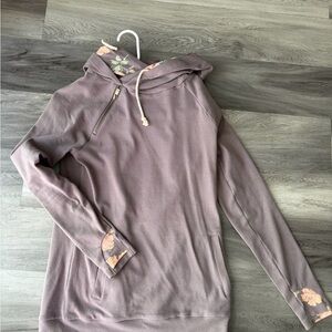 AMPERSAND AVE Lavender Hoodie with Floral Details